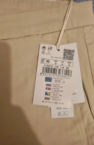 Pantalón Chino Pedro del Hierro Beige Talla XL