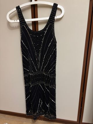 Vestido fiesta lentejuelas negro