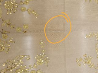 Manteleta fallera tul bordado  y lentej. oro 115cm