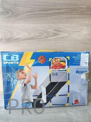 Canasta baloncesto con recogepelotas