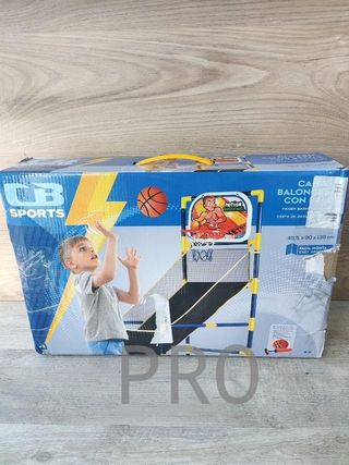 Canasta baloncesto con recogepelotas