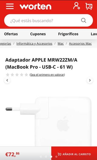 Cargador Apple MacBook 61w