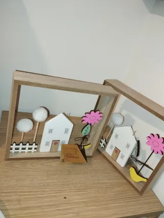 Decorazione giardino case fiori uccelli