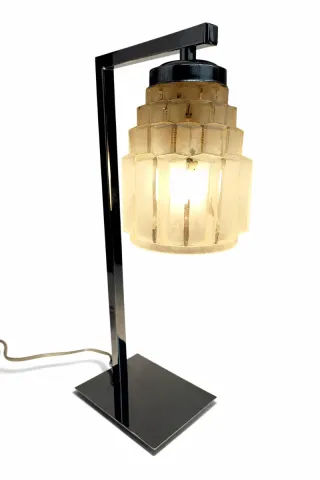 Candeeiro Arte Deco Rosa e Prata