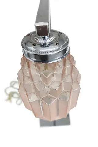 Candeeiro Arte Deco Rosa e Prata