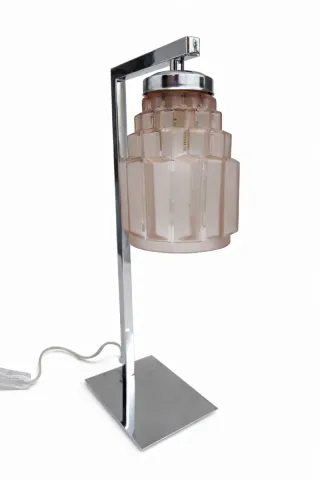 Candeeiro Arte Deco Rosa e Prata