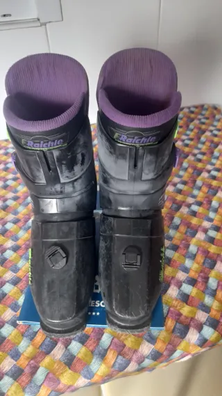 Botas de esquí Raichle negras y moradas