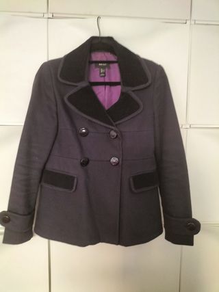 Chaqueta Mango Talla L Morado/Negro