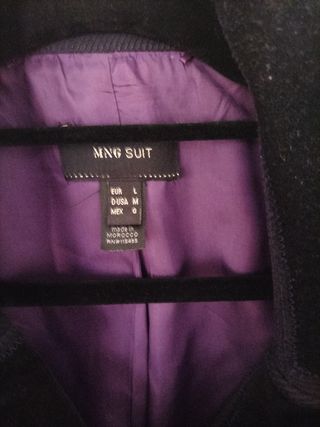 Chaqueta Mango Talla L Morado/Negro