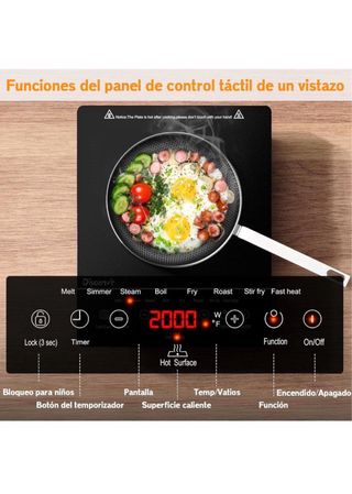 Placa Vitrocerámica Portátil 2000W