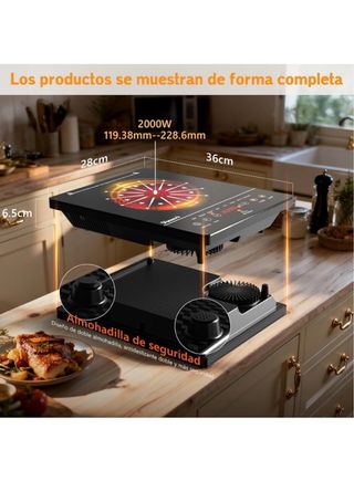 Placa Vitrocerámica Portátil 2000W