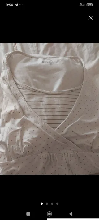 Pijama Premamá Promise Blanco y Gris