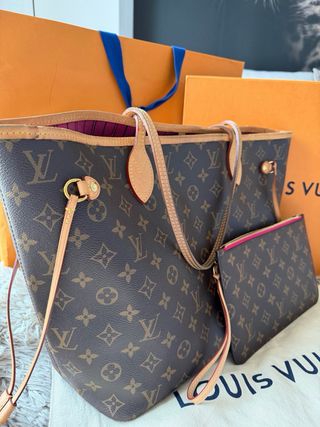 Bolso Louis Vuitton Neverfull MM Marrón/Rosa