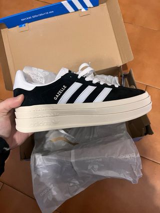Adidas Gazelle Bold Plataforma Negro Blanco