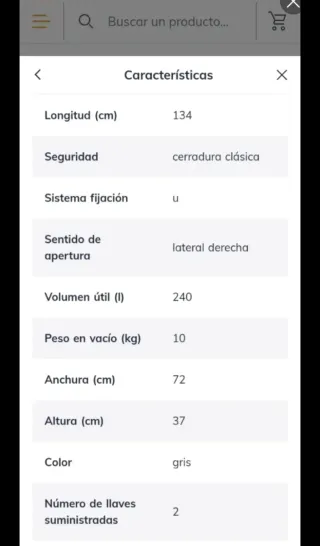 Baúl/Cofre gris de Coche