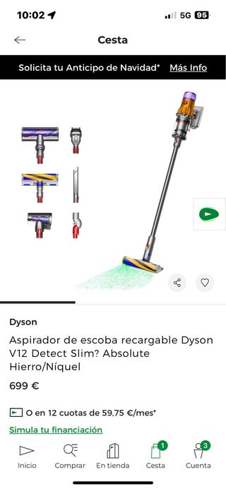 Aspirador Dyson V12 Detect Slim Absolute