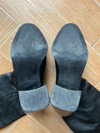 Botas altas Mango negras tacón