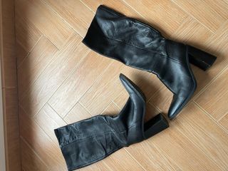 Botas altas Mango negras tacón