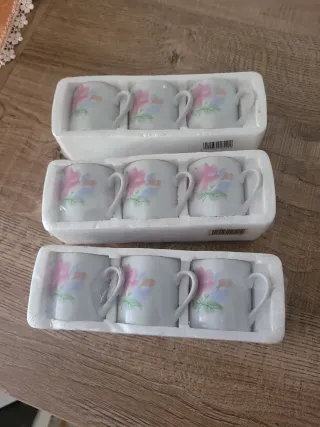 Set 6 Tazzine Caffè Porcellana Fiori