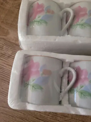 Set 6 Tazzine Caffè Porcellana Fiori