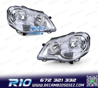 FAROS PARA VOLKSWAGEN VW POLO VI 05-09 CROMO
