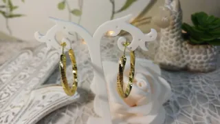 Pendientes Aro Rizado Chapado Oro 18k