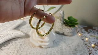 Pendientes Aro Rizado Chapado Oro 18k