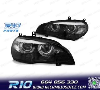 FAROS XENON PARA BMW X5 E70 07-10 OJOS ANGEL 3D NEGRO