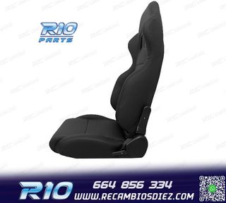 ASIENTO DEPORTIVO SEMI BAQUET UNIVERSAL LOOK SPARCO CUERO NE