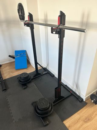 Soportes para barra y barra de pesas