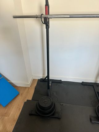 Soportes para barra y barra de pesas