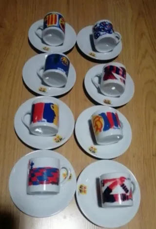 Tazze e Piatti Barça Multicolore 8 tazze e 8 piatti