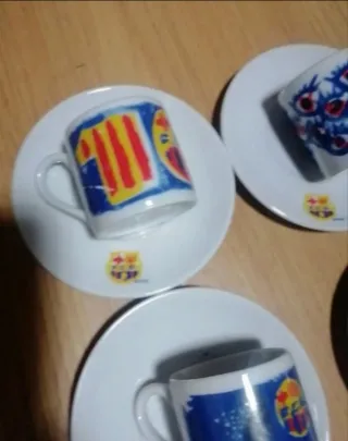 Tazze e Piatti Barça Multicolore 8 tazze e 8 piatti