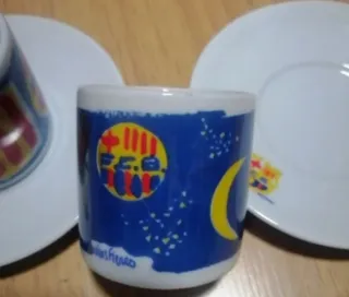 Tazze e Piatti Barça Multicolore 8 tazze e 8 piatti