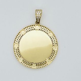 COLGANTE REDONDO TORNILLOS CON CIRCONITAS. Oro 18k