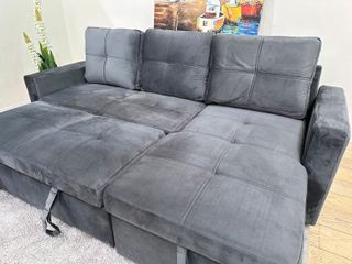 Sofá cama color gris chaiselongue