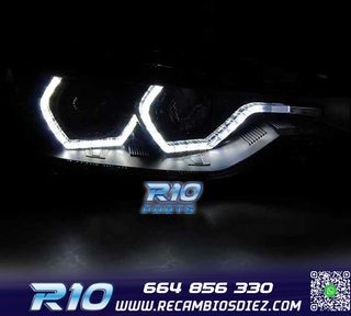 FAROS BMW F30 F31 11-15 XENON OJOS ANGEL DRL LED NEGRO