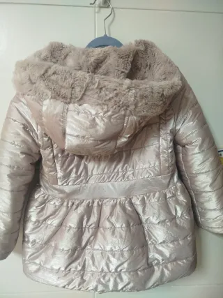 Cazadora niña rosa plateada