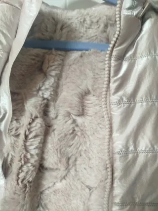 Cazadora niña rosa plateada