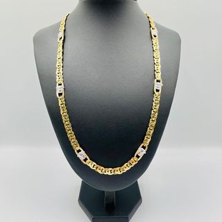 CADENA MEDUSA GRECA BICOLOR, Hueca. Oro 18k.