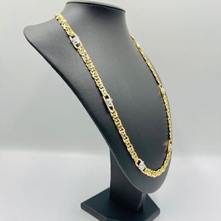 CADENA MEDUSA GRECA BICOLOR, Hueca. Oro 18k.