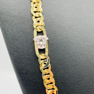 CADENA MEDUSA GRECA BICOLOR, Hueca. Oro 18k.