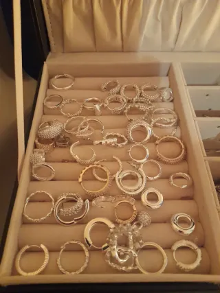 Pendientes Oro Blanco y Circonitas