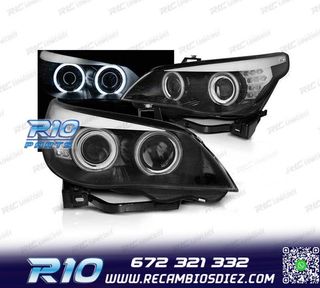 FAROS XENON BMW E60 03-04 OJOS ANGEL CCFL FONDO NEGRO