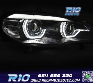 FAROS LED BMW X5 E70 07-13 OEM XENON OJOS ANGEL NEGRO