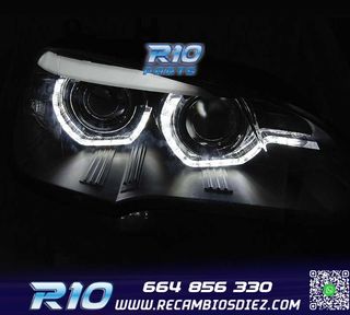 FAROS LED BMW X5 E70 07-13 OEM XENON OJOS ANGEL NEGRO