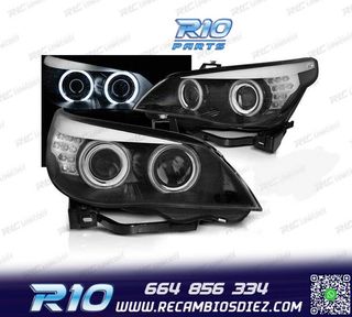 FAROS XENON BMW E60 03-07 OJOS ANGEL CCFL FONDO NEGRO