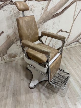 Sillón de Barbero Vintage Piel y Metal