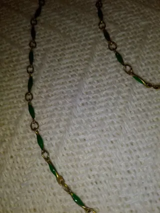 Juego Gargantilla y Pulsera Oro y Verde