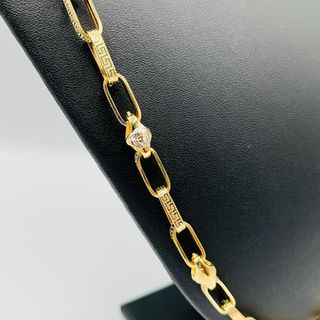 CADENA FORZADA GRECA MEDUSA BICOLOR. Oro 18k.